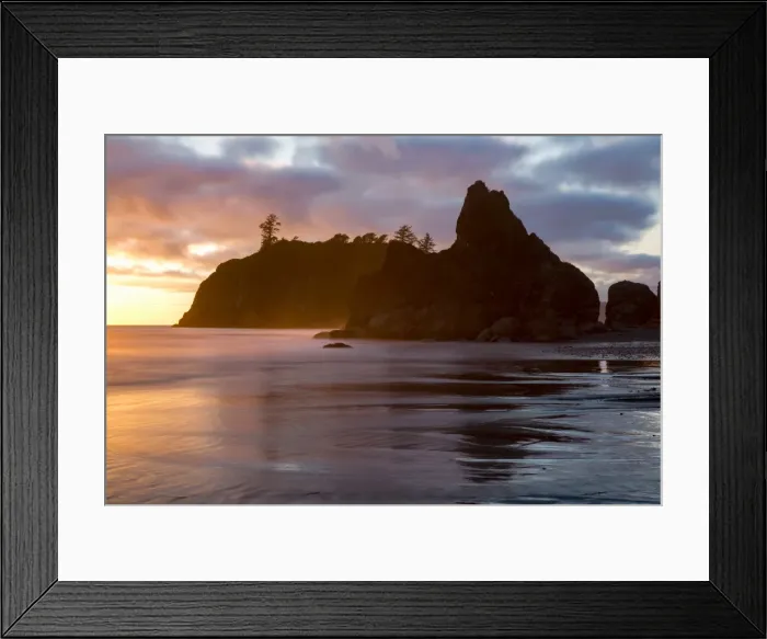 Framed Print : Dusk at Ruby Beach in the Olympic National Park, UNESCO World Heritage Site, on Framed Print : Dusk at Ruby Beach in the Olympic National Park, UNESCO World Heritage Site, on