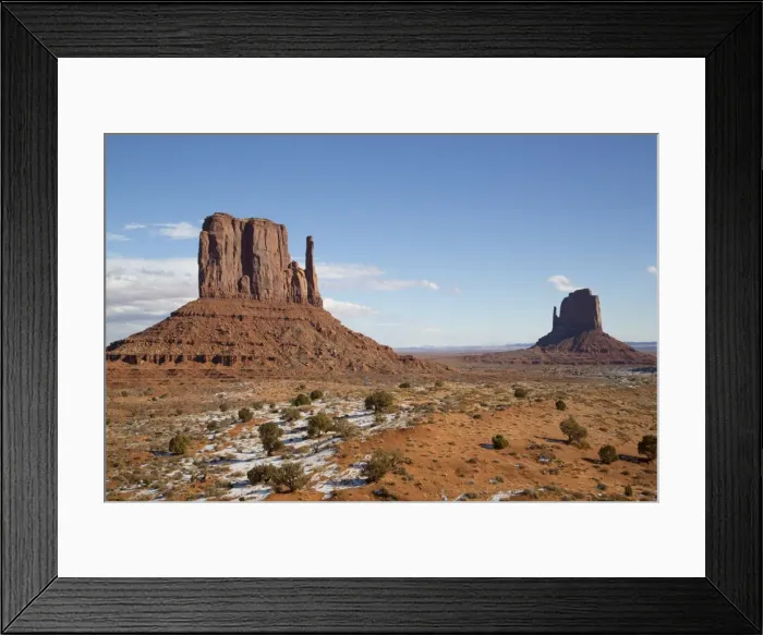 Framed Print : West Mitten Butte on left and East Mitten Butte on right, Monument Valley Navajo Tribal Park Framed Print : West Mitten Butte on left and East Mitten Butte on right, Monument Valley Navajo Tribal Park