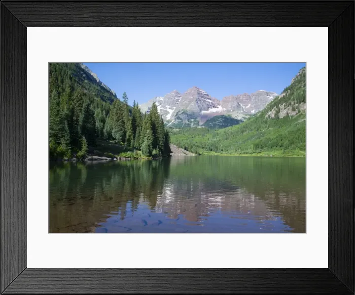 Framed Print : Maroon Lake and Maroon Bells Peaks in the background, Maroon Bells Scenic Area, Colorado Framed Print : Maroon Lake and Maroon Bells Peaks in the background, Maroon Bells Scenic Area, Colorado