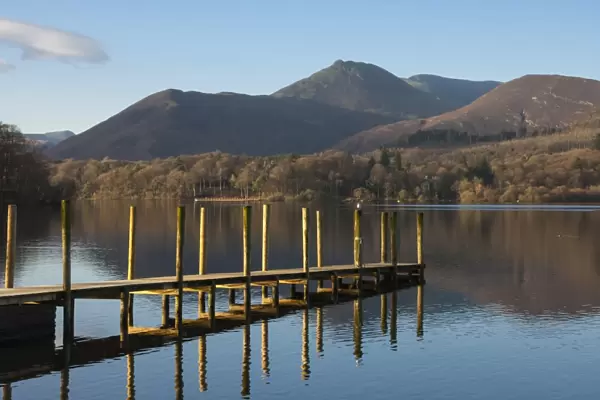 Causey Pike from the boat landing, Derwentwater, Keswick, Lake District National Park