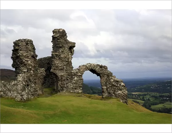 The ruins of Dinas Bran, a medieval castle near Llangollen, Denbighshire, Wales, United Kingdom