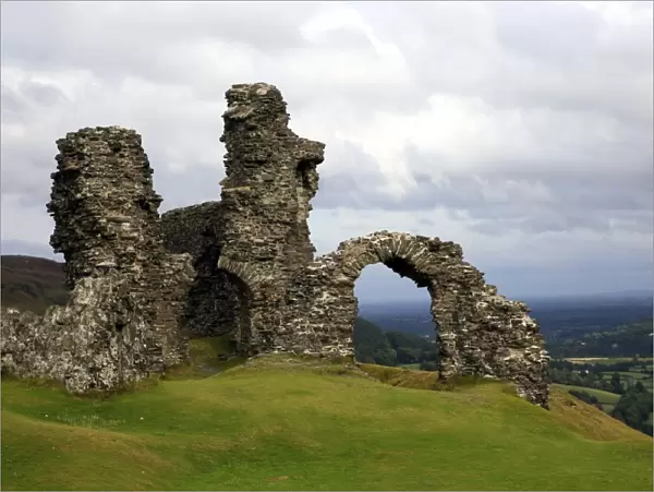 The ruins of Dinas Bran, a medieval castle near Llangollen, Denbighshire, Wales, United Kingdom