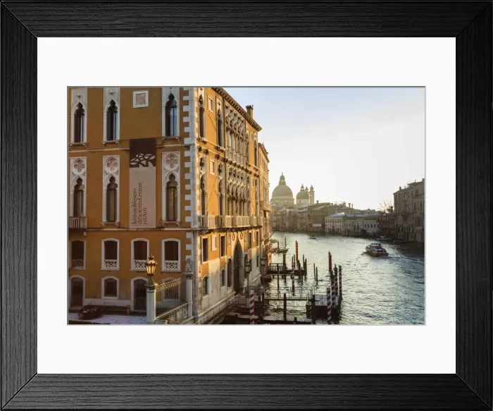 Framed Print : Santa Maria Della Salute, Grand Canal from Accademia Bridge, sunrise after snow, Venice Framed Print : Santa Maria Della Salute, Grand Canal from Accademia Bridge, sunrise after snow, Venice