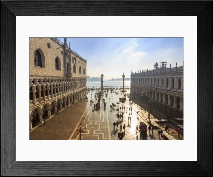 Framed Print : Palazzo Ducale (Doges Palace) and Piazzetta San Marco, elevated view in winter, Venice Framed Print : Palazzo Ducale (Doges Palace) and Piazzetta San Marco, elevated view in winter, Venice