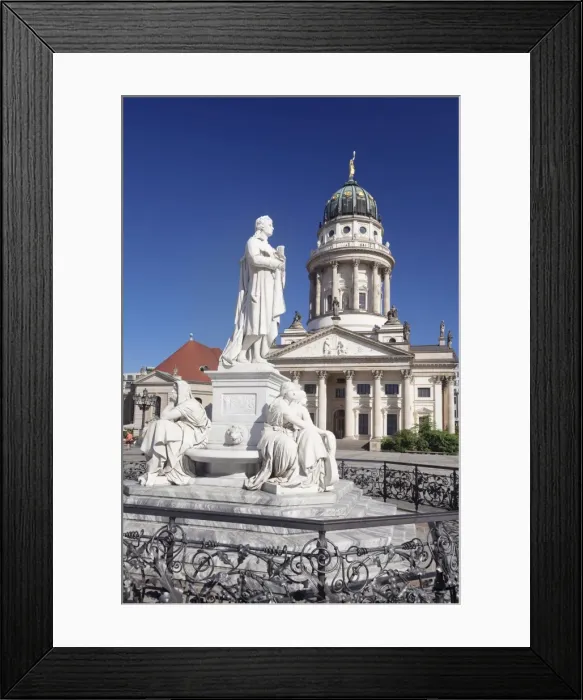 Framed Print : Franzoesischer Dom (French Cathedral), Schiller memorial, Gendarmenmarkt, Mitte, Berlin