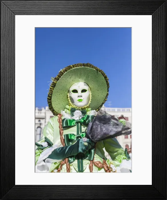 Framed Print : Colourful mask and costume of the Carnival of Venice, famous festival worldwide, Venice Framed Print : Colourful mask and costume of the Carnival of Venice, famous festival worldwide, Venice