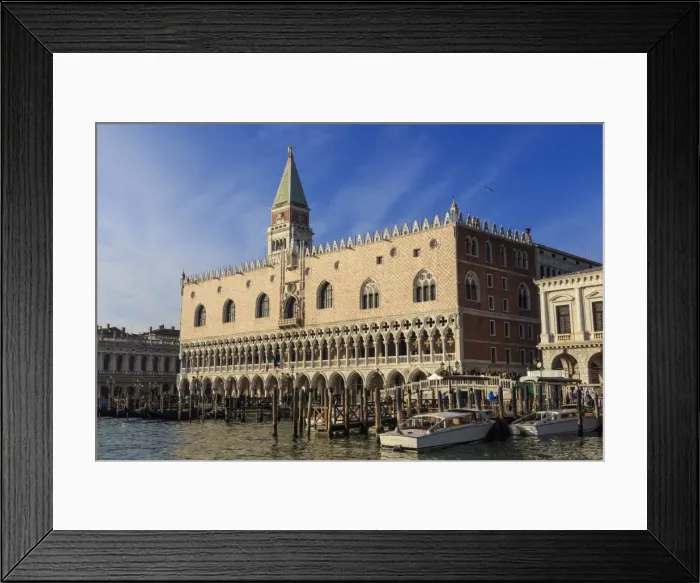 Framed Print : San Marco waterfront bathed in afternoon sun, Campanile and Doges Palace, Venice Framed Print : San Marco waterfront bathed in afternoon sun, Campanile and Doges Palace, Venice