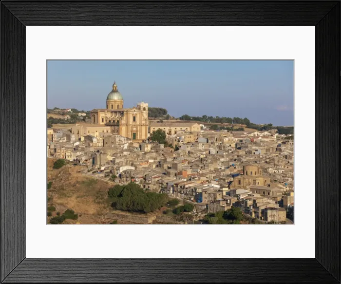 Framed Print : The ancient baroque old town and dome of cathedral of Piazza Armerina, Province of Enna Framed Print : The ancient baroque old town and dome of cathedral of Piazza Armerina, Province of Enna