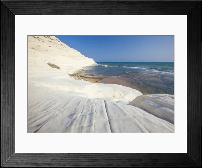 Framed Print : White cliffs known as Scala dei Turchi frame the turquoise sea, Porto Empedocle Framed Print : White cliffs known as Scala dei Turchi frame the turquoise sea, Porto Empedocle
