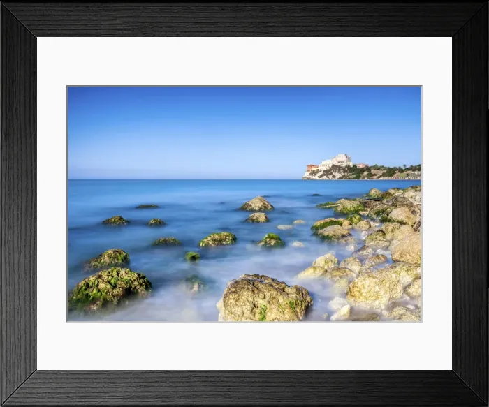 Framed Print : Sunrise on turquoise sea frames the medieval Falconara Castle, Butera, Province of Caltanissetta Framed Print : Sunrise on turquoise sea frames the medieval Falconara Castle, Butera, Province of Caltanissetta