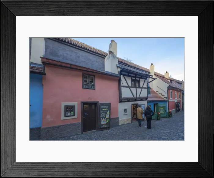 Framed Print : Typical houses and shops in the old alleys of Prague, Czech Republic, Europe Framed Print : Typical houses and shops in the old alleys of Prague, Czech Republic, Europe