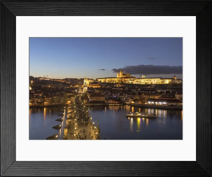 Framed Print : Vltava River and Charles Bridge at dusk, UNESCO World Heritage Site, Prague, Czech Republic Framed Print : Vltava River and Charles Bridge at dusk, UNESCO World Heritage Site, Prague, Czech Republic