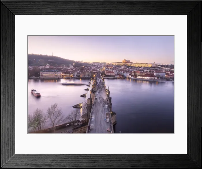 Framed Print : Vltava River and Charles Bridge at sunset, UNESCO World Heritage Site, Prague, Czech Republic Framed Print : Vltava River and Charles Bridge at sunset, UNESCO World Heritage Site, Prague, Czech Republic