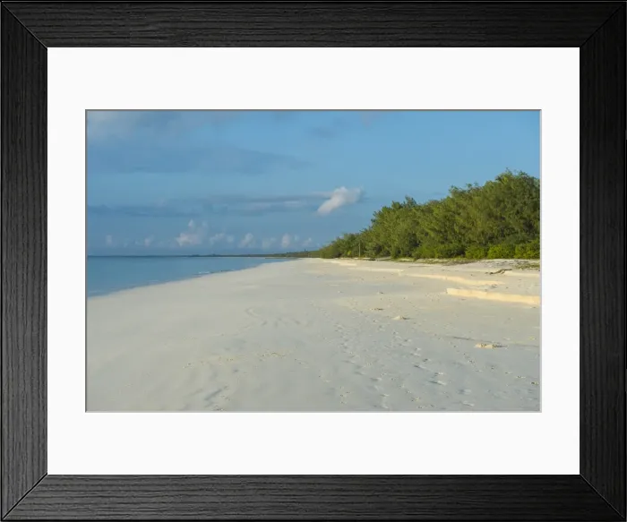 Framed Print : White sand beach at sunset, Ouvea, Loyalty Islands, New Caledonia, Pacific