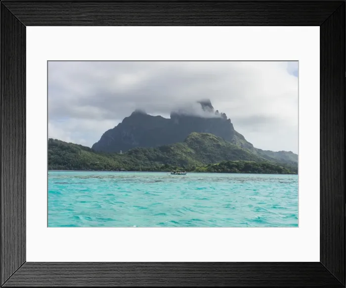 Framed Print : The volcanic rock in the turquoise lagoon of Bora Bora, Society Islands, French Polynesia Framed Print : The volcanic rock in the turquoise lagoon of Bora Bora, Society Islands, French Polynesia
