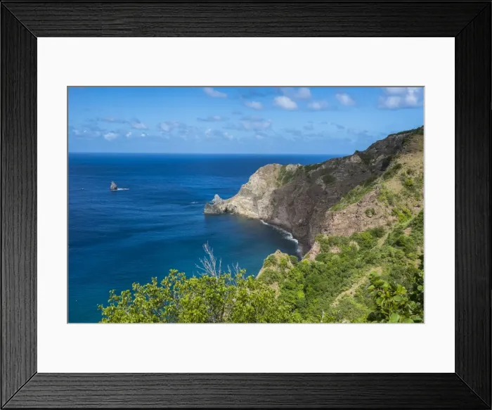 Framed Print : View over the coastline of Saba, Netherland Antilles, West Indies, Caribbean, Central Framed Print : View over the coastline of Saba, Netherland Antilles, West Indies, Caribbean, Central