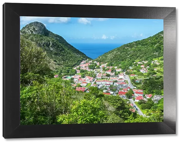 View over The Bottom, capital of Saba, Netherland Antilles, West Indies, Caribbean