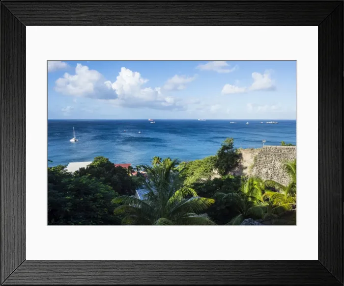 Framed Print : View over Oranje Bay, Oranjestad capital of St. Eustatius, Statia, Netherland Antilles Framed Print : View over Oranje Bay, Oranjestad capital of St. Eustatius, Statia, Netherland Antilles