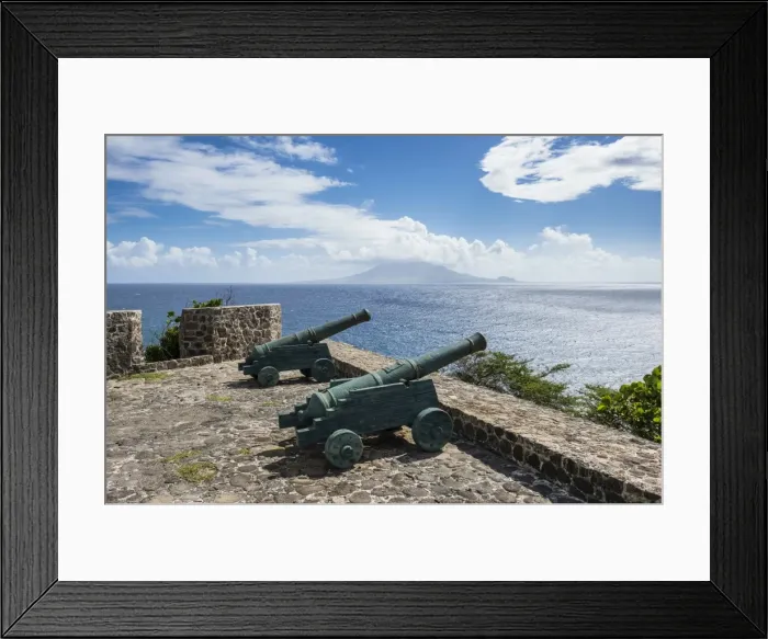 Framed Print : Old cannons on the southern coastline of St. Eustatius, Statia, Netherland Antilles Framed Print : Old cannons on the southern coastline of St. Eustatius, Statia, Netherland Antilles