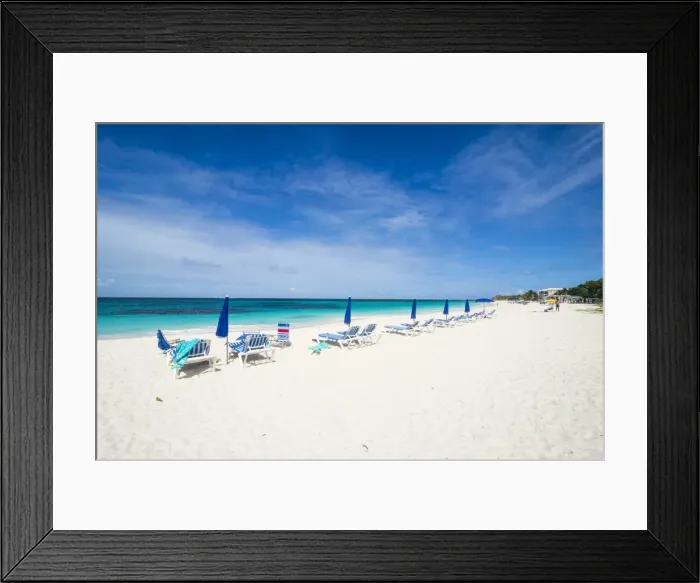 Framed Print : Sun loungers on world class Shoal Bay East beach, Anguilla, British Oversea territory Framed Print : Sun loungers on world class Shoal Bay East beach, Anguilla, British Oversea territory