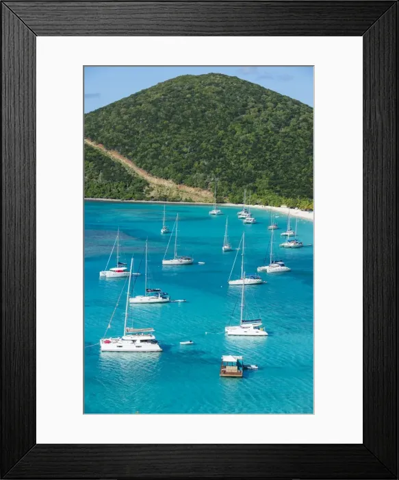 Framed Print : View over White Bay, Jost Van Dyke, British Virgin Islands, West Indies, Caribbean Framed Print : View over White Bay, Jost Van Dyke, British Virgin Islands, West Indies, Caribbean