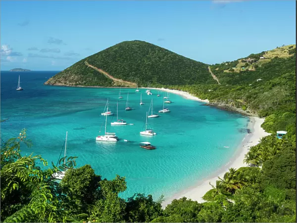 Overlook over White Bay, Jost Van Dyke, British Virgin Islands, West Indies, Caribbean