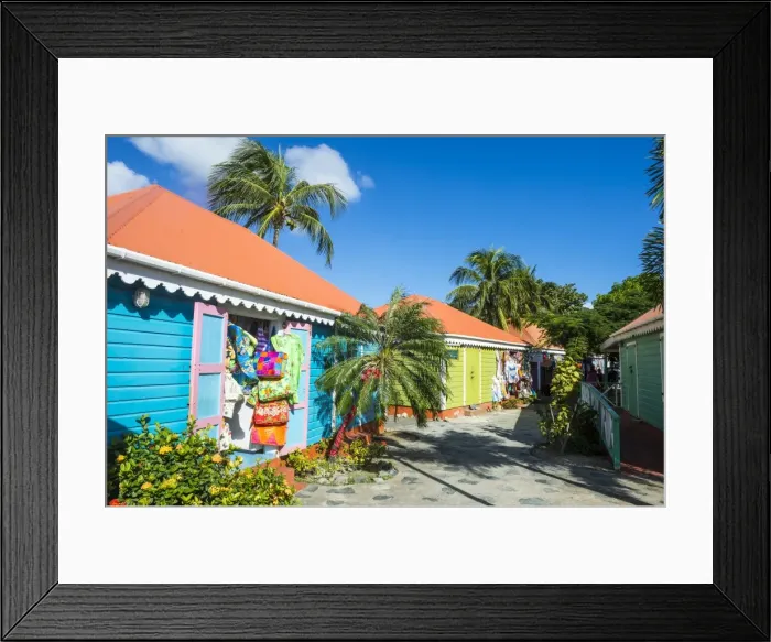 Framed Print : Colourful souvenir shops in Roadtown, Tortola, British Virgin Islands, West Indies Framed Print : Colourful souvenir shops in Roadtown, Tortola, British Virgin Islands, West Indies