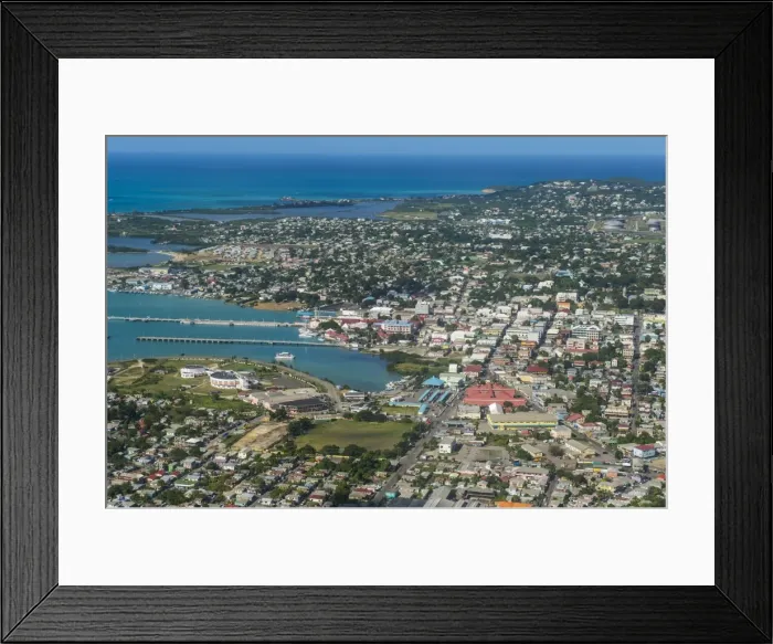 Framed Print : Aerial of Antigua, West Indies, Caribbean, Central America Framed Print : Aerial of Antigua, West Indies, Caribbean, Central America