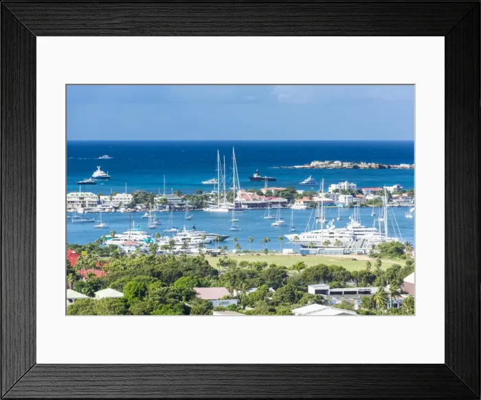 Framed Print : View over Marigot from Fort St. Louis, St. Martin, French territory, West Indies