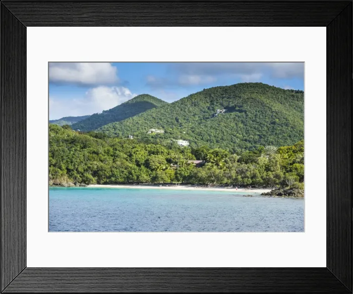 Framed Print : White sand beach in St. John, Virgin Islands National Park, US Virgin Islands, West Indies Framed Print : White sand beach in St. John, Virgin Islands National Park, US Virgin Islands, West Indies
