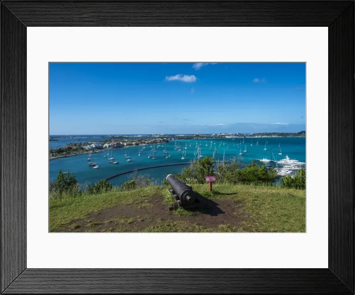 Framed Print : View over Marigot from Fort St. Louis, St. Martin, French territory, West Indies Framed Print : View over Marigot from Fort St. Louis, St. Martin, French territory, West Indies