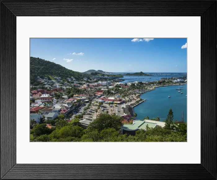 Framed Print : View over Marigot from Fort St. Louis, St. Martin, French territory, West Indies Framed Print : View over Marigot from Fort St. Louis, St. Martin, French territory, West Indies