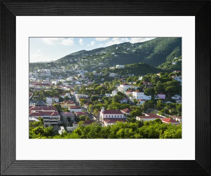 Framed Print : View over Charlotte Amalie, capital of St. Thomas, US Virgin Islands, West Indies