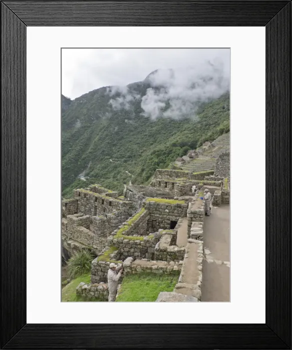 Framed Print : Restoration work at the Inca ruins of Machu Picchu, UNESCO World Heritage Site, Peru Framed Print : Restoration work at the Inca ruins of Machu Picchu, UNESCO World Heritage Site, Peru