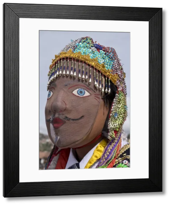Framed Print : Native Quechua people celebrate the day of San Jeronimo, the patron saint of the city Framed Print : Native Quechua people celebrate the day of San Jeronimo, the patron saint of the city
