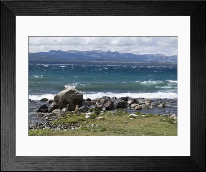 Framed Print : Views of Andes mountains by Lake Nahuel Huapi in Bariloche, Argentina, South America Framed Print : Views of Andes mountains by Lake Nahuel Huapi in Bariloche, Argentina, South America