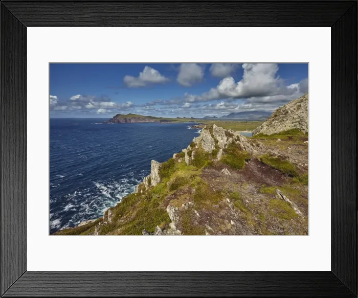 Framed Print : A view from Clogher Head towards Sybil Point, at the western end of the Dingle Peninsula Framed Print : A view from Clogher Head towards Sybil Point, at the western end of the Dingle Peninsula
