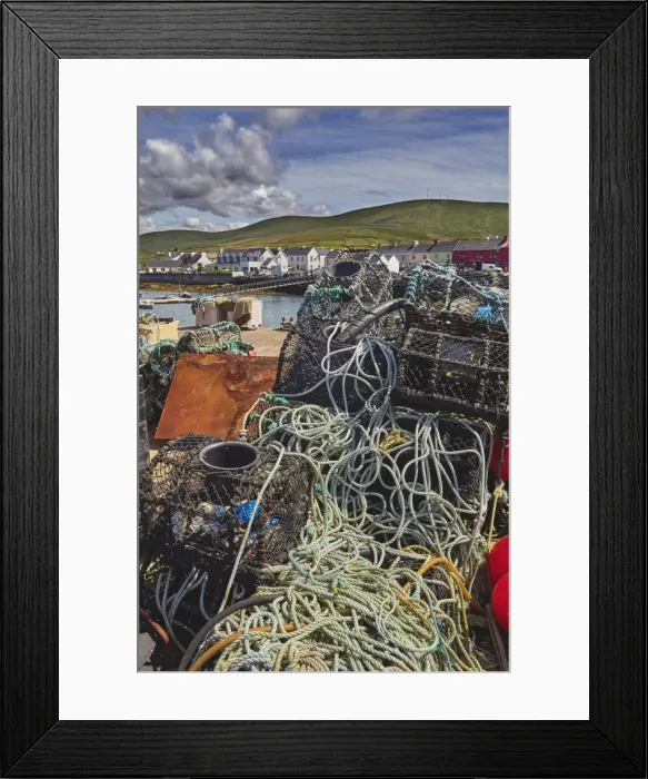 Framed Print : Crab pots piled up on the wharf at Portmagee, Skelligs Ring, Ring of Kerry, County Kerry Framed Print : Crab pots piled up on the wharf at Portmagee, Skelligs Ring, Ring of Kerry, County Kerry