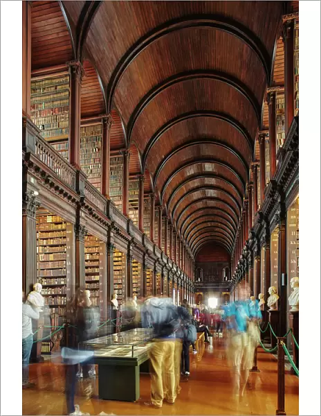 The Long Room in the library of Trinity College, Dublin, Republic of Ireland, Europe