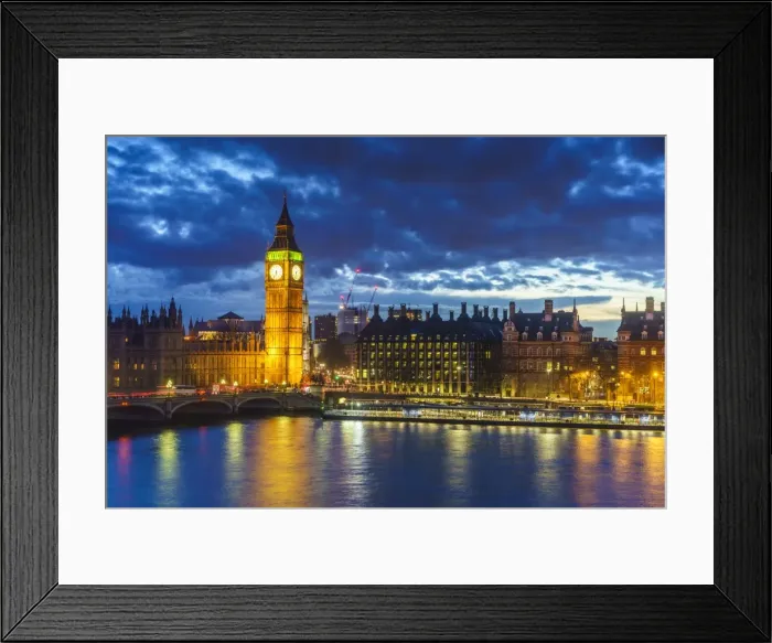 Framed Print : Big Ben (the Elizabeth Tower) and Westminster Bridge at dusk, London, England, United Kingdom Framed Print : Big Ben (the Elizabeth Tower) and Westminster Bridge at dusk, London, England, United Kingdom