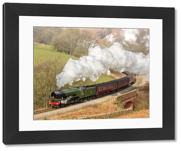 The Flying Scotsman arriving at Goathland station on the North Yorkshire Moors Railway
