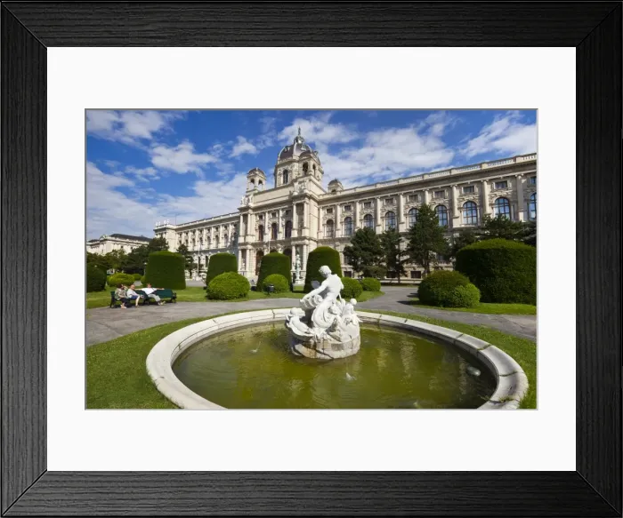 Framed Print : Sculpted fountain in front of Natural History Museum (Naturhistorisches Museum) Framed Print : Sculpted fountain in front of Natural History Museum (Naturhistorisches Museum)