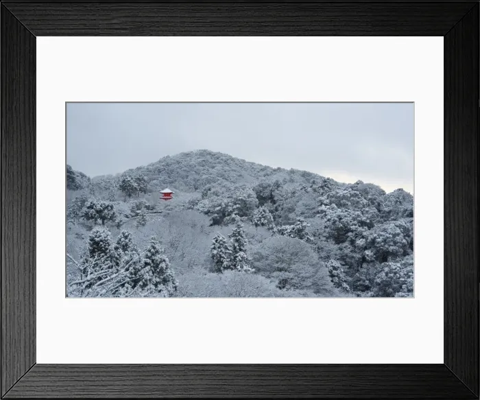 Framed Print : Frozen landscape in Kiyomizu-dera temple, Kyoto, Japan, Asia Framed Print : Frozen landscape in Kiyomizu-dera temple, Kyoto, Japan, Asia