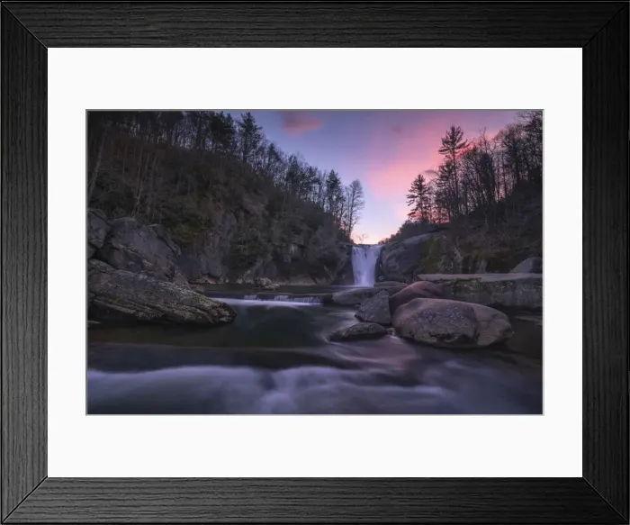 Framed Print : Elk River Falls at sunset, Elk River, Blue Ridge Mountains, North Carolina, United Framed Print : Elk River Falls at sunset, Elk River, Blue Ridge Mountains, North Carolina, United