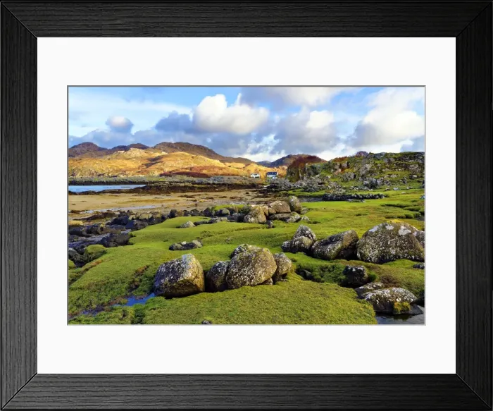 Framed Print : A view of the shore and hills of Portuairk, Sanna Bay along the Ardnamurchan coast Framed Print : A view of the shore and hills of Portuairk, Sanna Bay along the Ardnamurchan coast