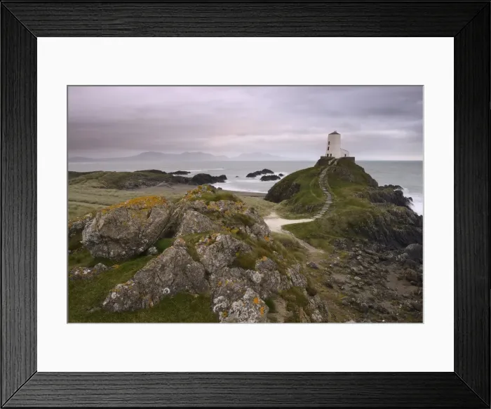 Framed Print : The lighthouse at the edge of Llanddwyn Islan, under a pink cloudy sky, Anglesey Framed Print : The lighthouse at the edge of Llanddwyn Islan, under a pink cloudy sky, Anglesey