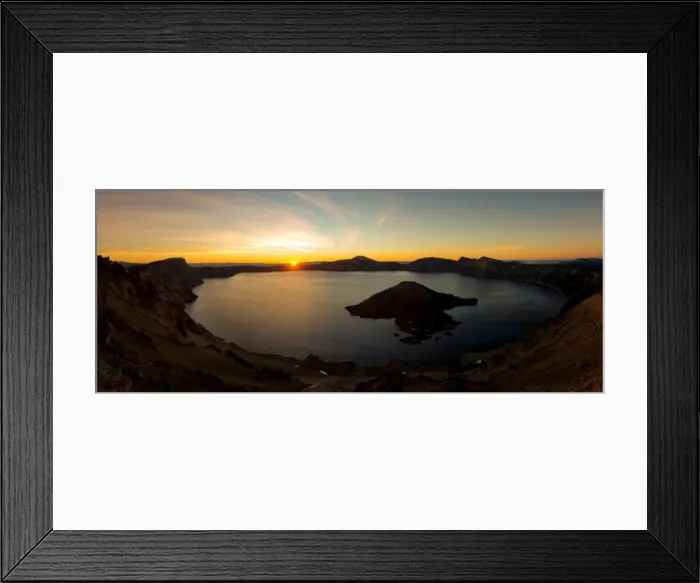 Framed Print : Panorama of sunrise at Crater Lake, Oregon, United States of America, North America Framed Print : Panorama of sunrise at Crater Lake, Oregon, United States of America, North America