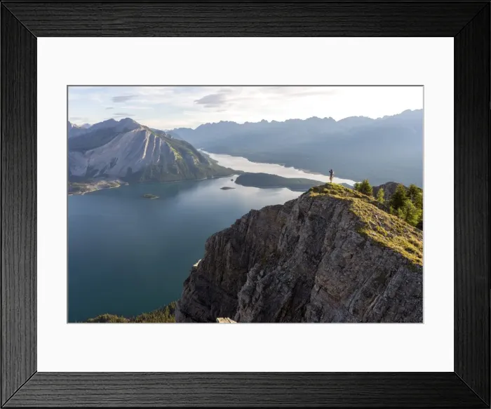 Framed Print : Breathtaking view at sunrise of Kananaskis Lake from peak of hike, Alberta, Rocky Mountains Framed Print : Breathtaking view at sunrise of Kananaskis Lake from peak of hike, Alberta, Rocky Mountains