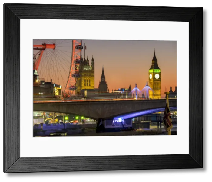 Framed Print : Waterloo Bridge and Big Ben, London, England, United Kingdom, Europe Framed Print : Waterloo Bridge and Big Ben, London, England, United Kingdom, Europe
