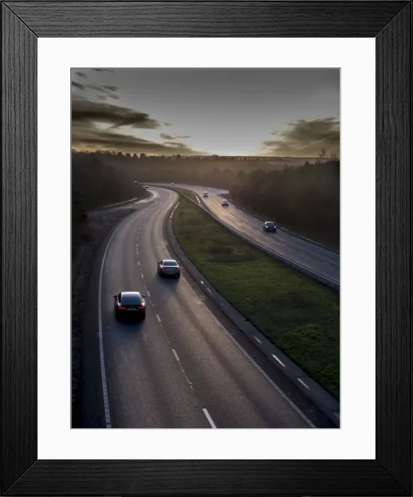 Framed Print : Motorway A31 daylight, Surrey, England, United Kingdom, Europe Framed Print : Motorway A31 daylight, Surrey, England, United Kingdom, Europe